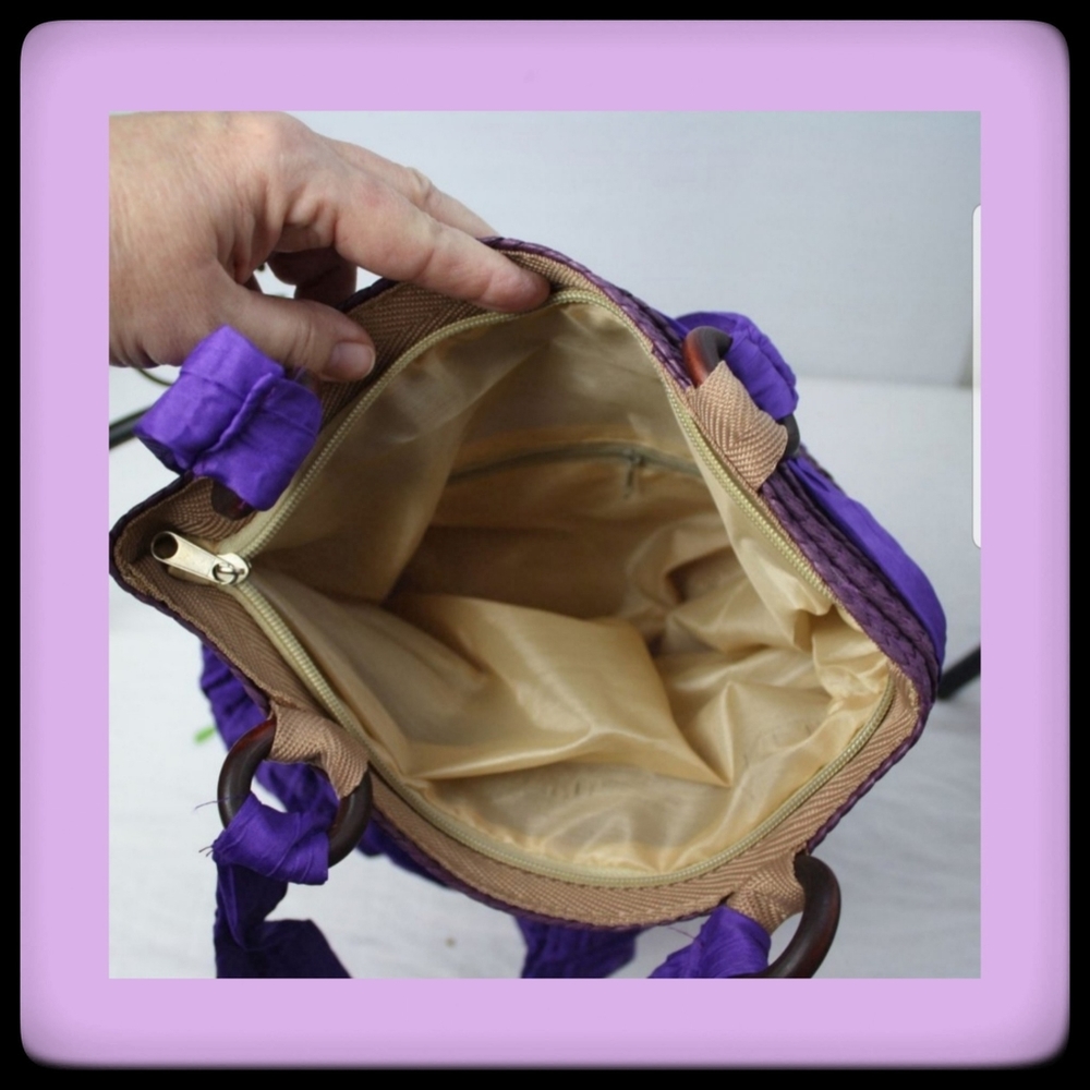 Crinkle Crepe Bags-Purple, Grey - Picture 4 of 6
